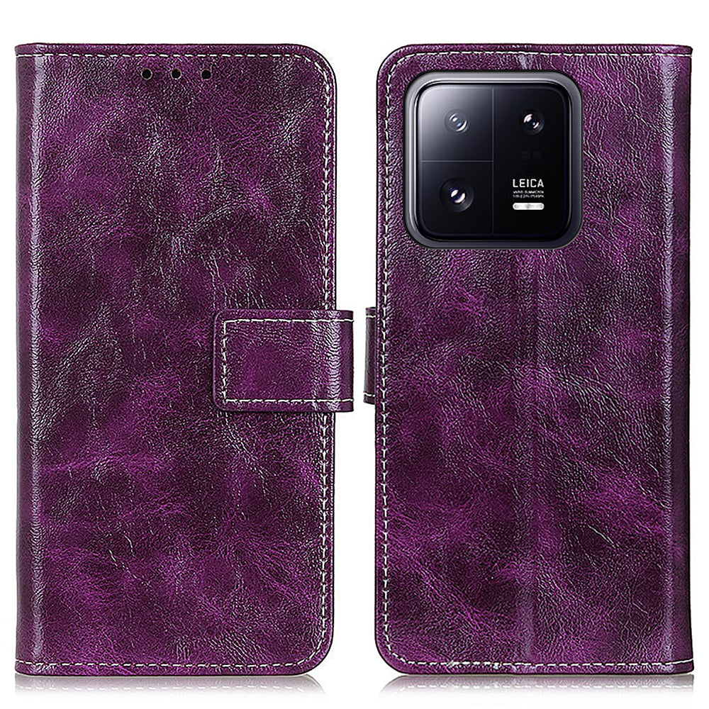 Anti-drop Phone Case for Xiaomi 13 5G Anti-scratch Flip Wallet Cover Foldable Stand PU Leather Retro Crazy Horse Texture Phone Shell Anti-drop Phone Case for Xiaomi 13 5G Anti-scratch Flip Wallet Cover Foldable Stand PU Leather Retro Crazy Horse Texture Phone Shell